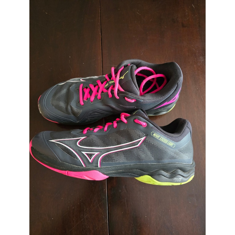 Mizuno Wave Exceed Light Tennis Shoe Mens 10 Womens 11 Grey Pink Lime 61GA221907